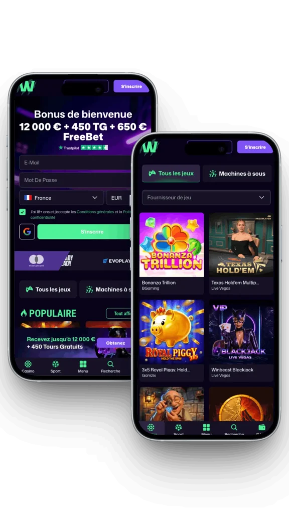 L'application Winbeast s'adapte à tous les écrans.