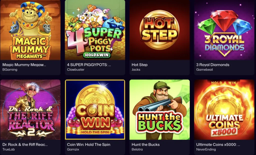 Jouez à des machines à sous populaires sur le casino Winbeast.