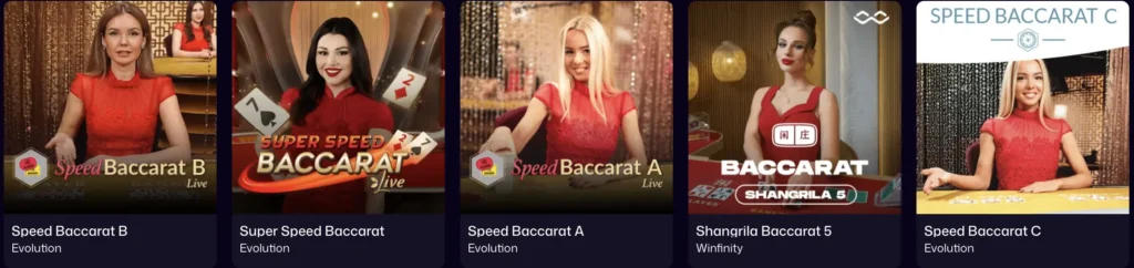 Jouez au baccara en direct sur Win Beast FR.